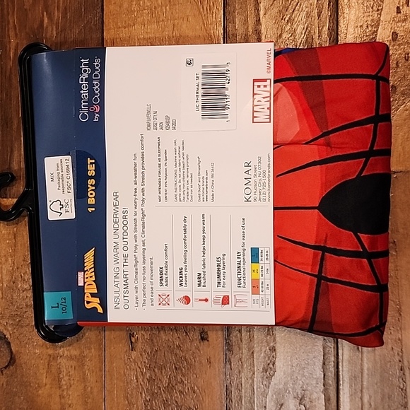 ClimateRight by Cuddl Duds Spiderman Boys Thermal Set Size Large 10/12 - Picture 6 of 11